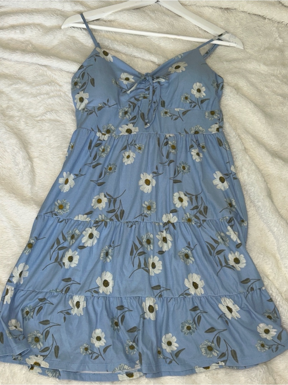 White Fox Boutique Blue Floral Tie-Front Sundress